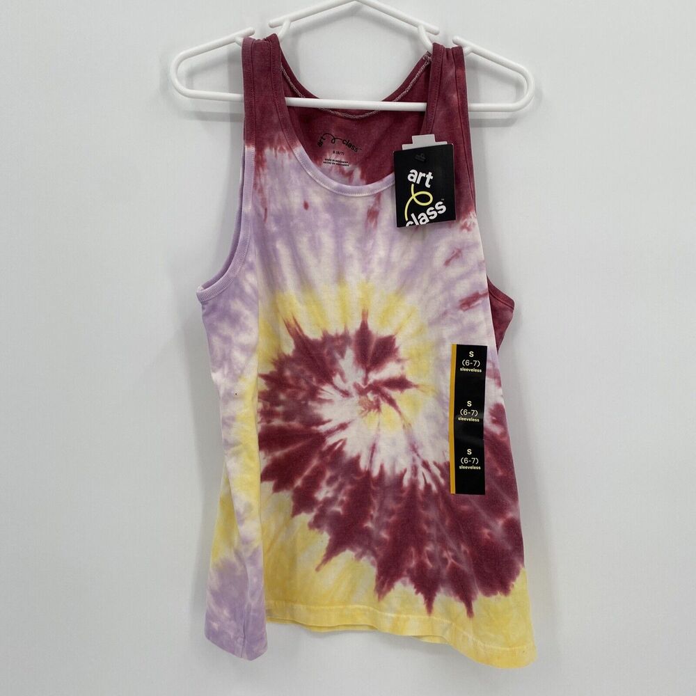 Art Class Tie Dye Scoop Neck Sleeveless Pullover Tank Top Multicolor Size S NWT